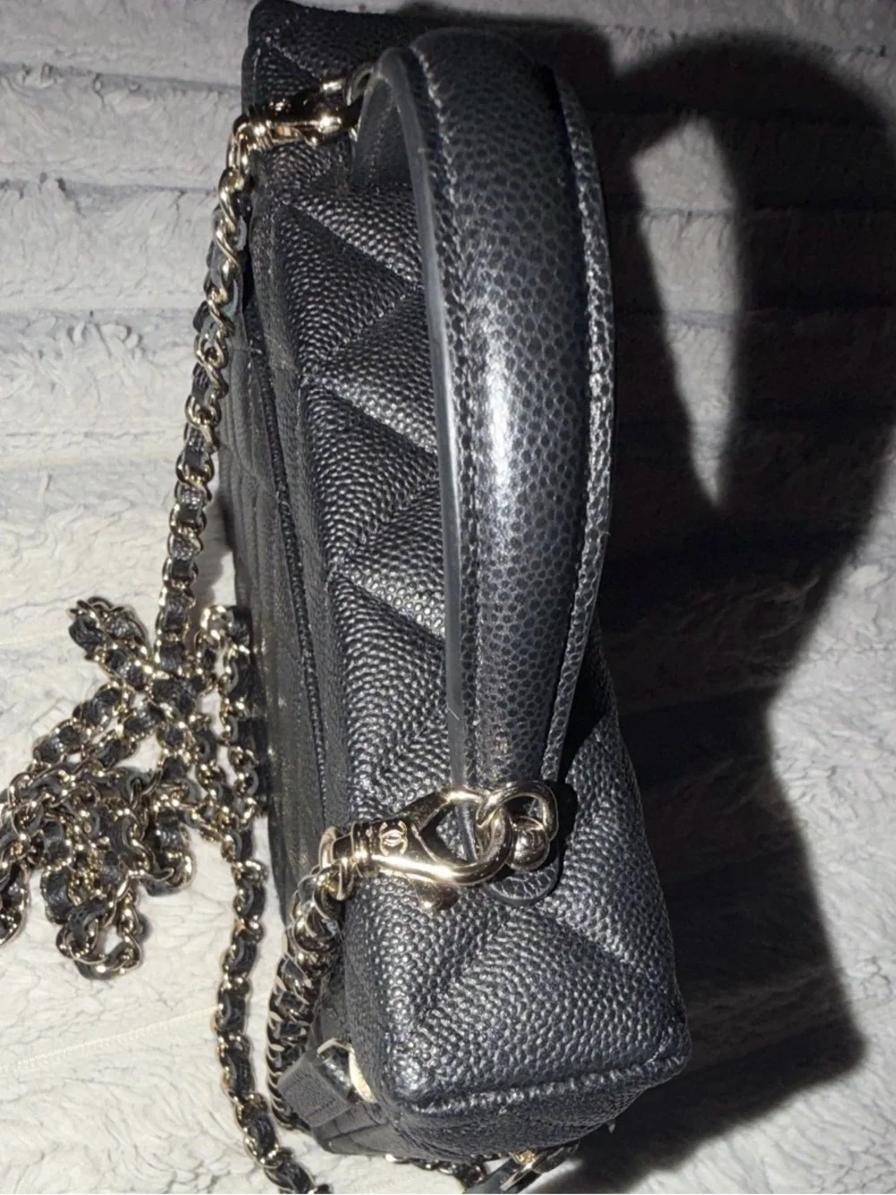 CHANEL Black Quilted Mini Vanity Bag with Gold Hardware